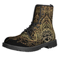 Spiritual Hamsa Hand Of Fatima Print Lace-Up Boots