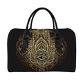 Spiritual Hamsa Hand Of Fatima Print Leather Duffel Bag