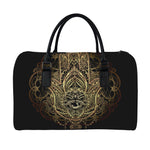 Spiritual Hamsa Hand Of Fatima Print Leather Duffle Bag