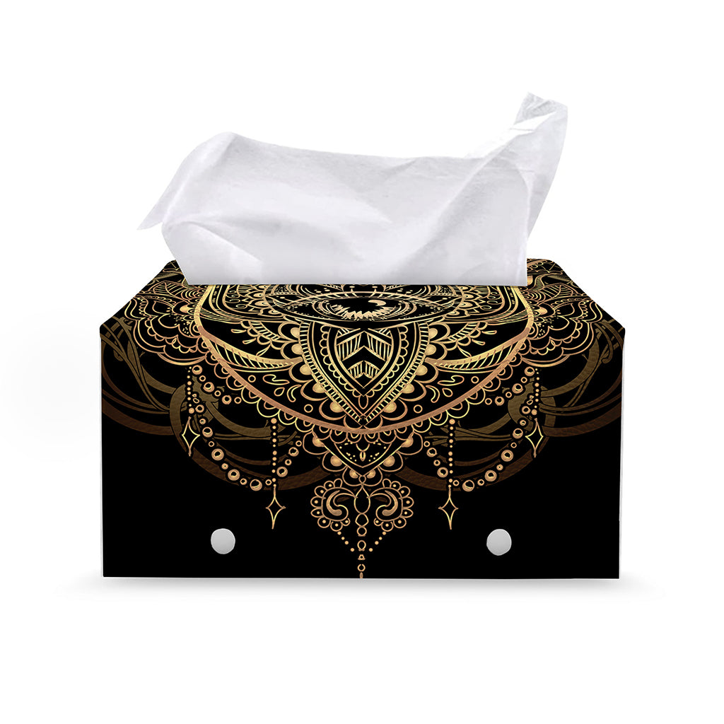 Spiritual Hamsa Hand Of Fatima Print Leather Tissue Box Cover