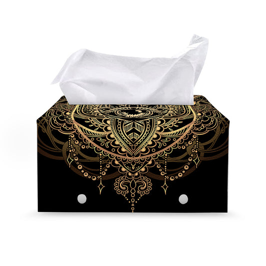 Spiritual Hamsa Hand Of Fatima Print Leather Tissue Box Cover
