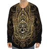 Spiritual Hamsa Hand Of Fatima Print Long Sleeve Baseball Jersey