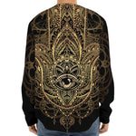 Spiritual Hamsa Hand Of Fatima Print Long Sleeve Baseball Jersey