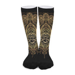 Spiritual Hamsa Hand Of Fatima Print Long Socks