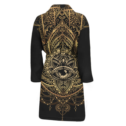 Spiritual Hamsa Hand Of Fatima Print Men's Bathrobe