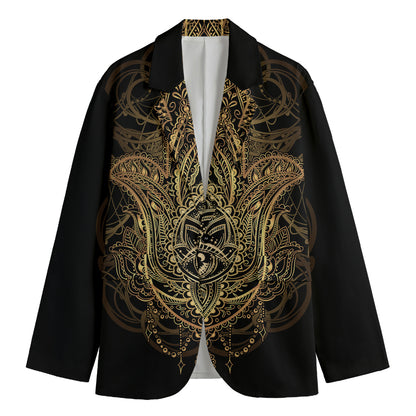 Spiritual Hamsa Hand Of Fatima Print Men's Blazer