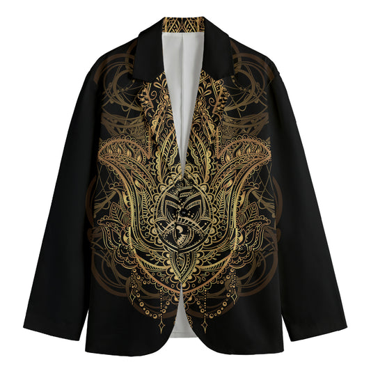 Spiritual Hamsa Hand Of Fatima Print Men's Blazer