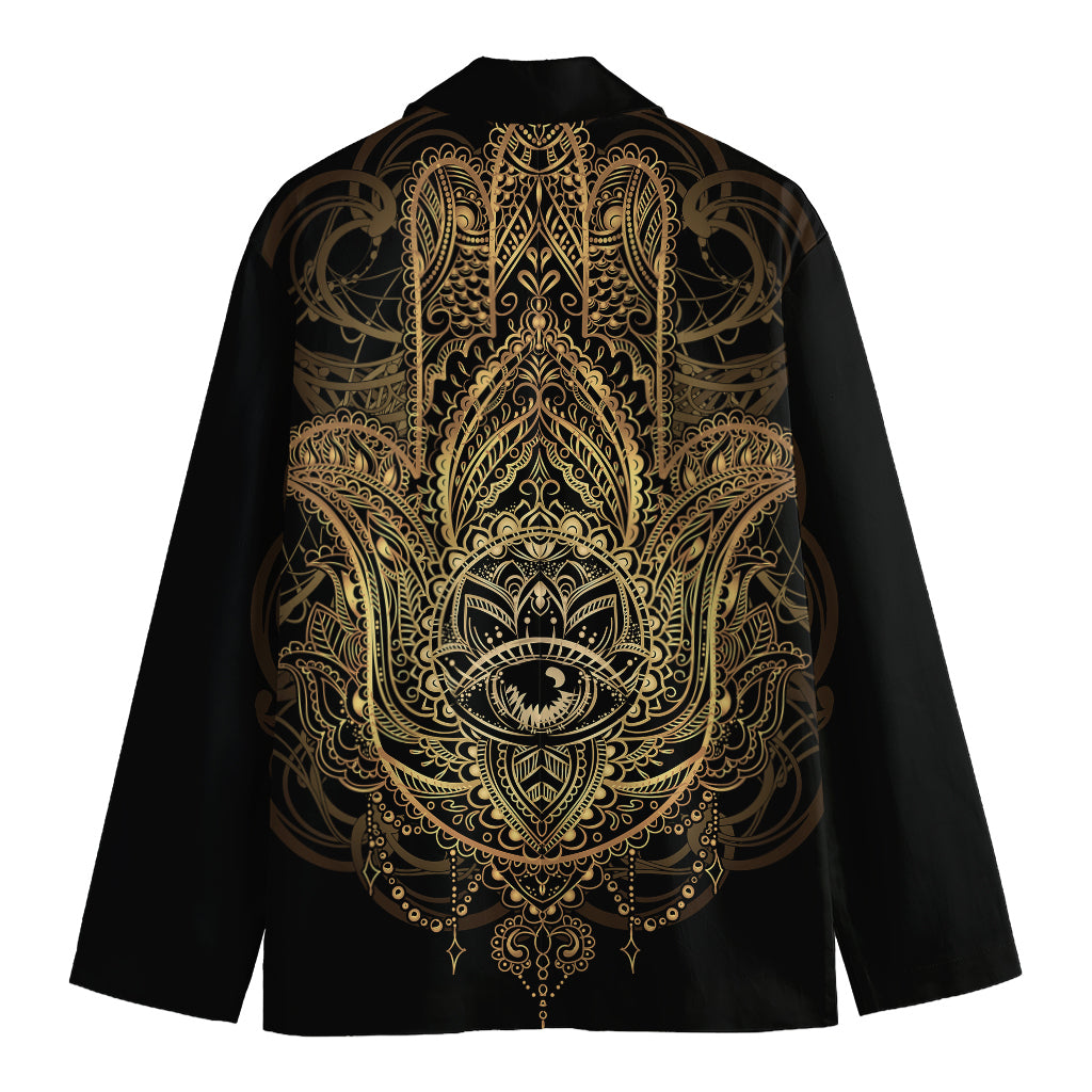 Spiritual Hamsa Hand Of Fatima Print Men's Blazer