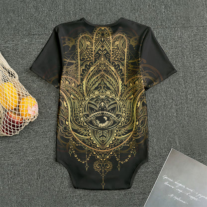Spiritual Hamsa Hand Of Fatima Print Men's Bodysuit