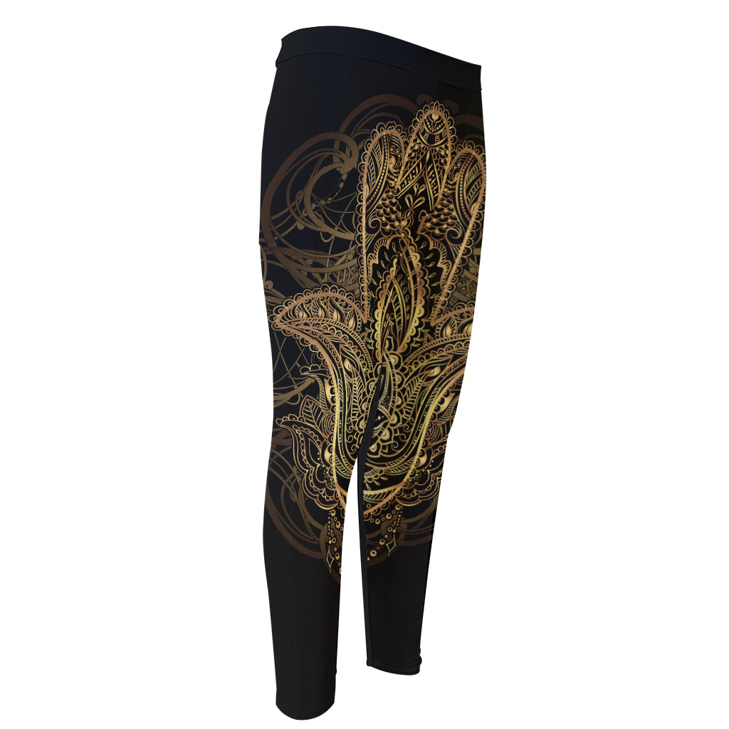 Spiritual Hamsa Hand Of Fatima Print Men's Compression Pants