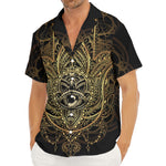 Spiritual Hamsa Hand Of Fatima Print Men's Deep V-Neck Shirt