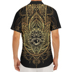 Spiritual Hamsa Hand Of Fatima Print Men's Deep V-Neck Shirt