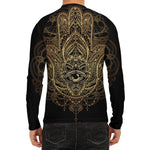 Spiritual Hamsa Hand Of Fatima Print Men's Long Sleeve Rash Guard