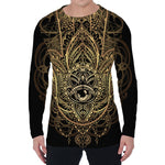 Spiritual Hamsa Hand Of Fatima Print Men's Long Sleeve T-Shirt