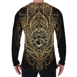 Spiritual Hamsa Hand Of Fatima Print Men's Long Sleeve T-Shirt