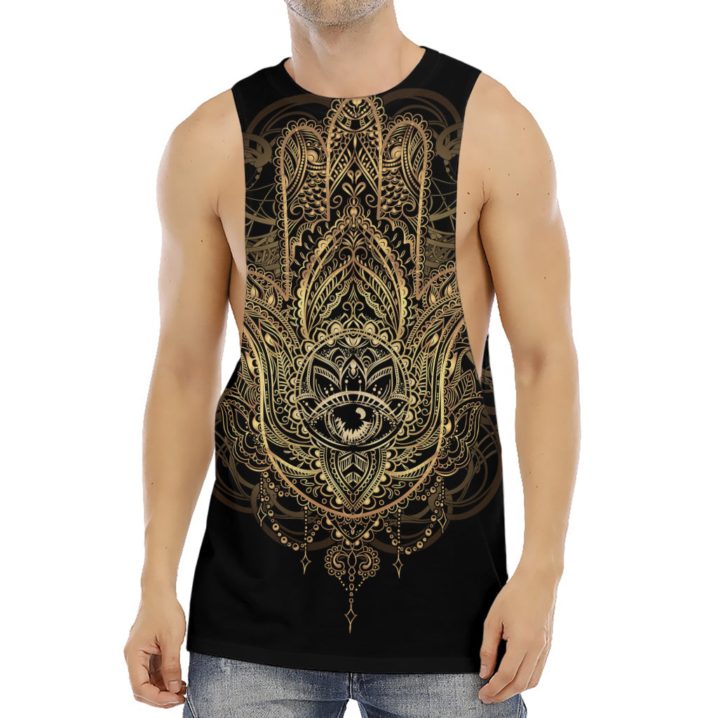 Spiritual Hamsa Hand Of Fatima Print Men's Muscle Tank Top