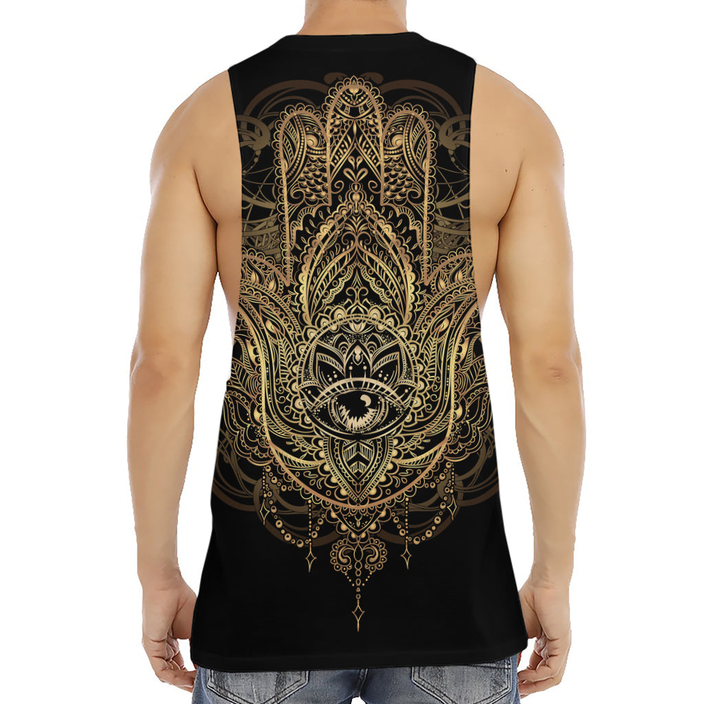 Spiritual Hamsa Hand Of Fatima Print Men's Muscle Tank Top