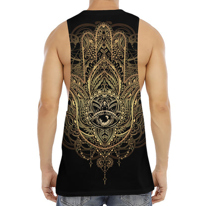 Spiritual Hamsa Hand Of Fatima Print Men's Muscle Tank Top