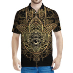 Spiritual Hamsa Hand Of Fatima Print Men's Polo Shirt