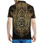 Spiritual Hamsa Hand Of Fatima Print Men's Polo Shirt