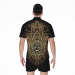Spiritual Hamsa Hand Of Fatima Print Men's Rompers