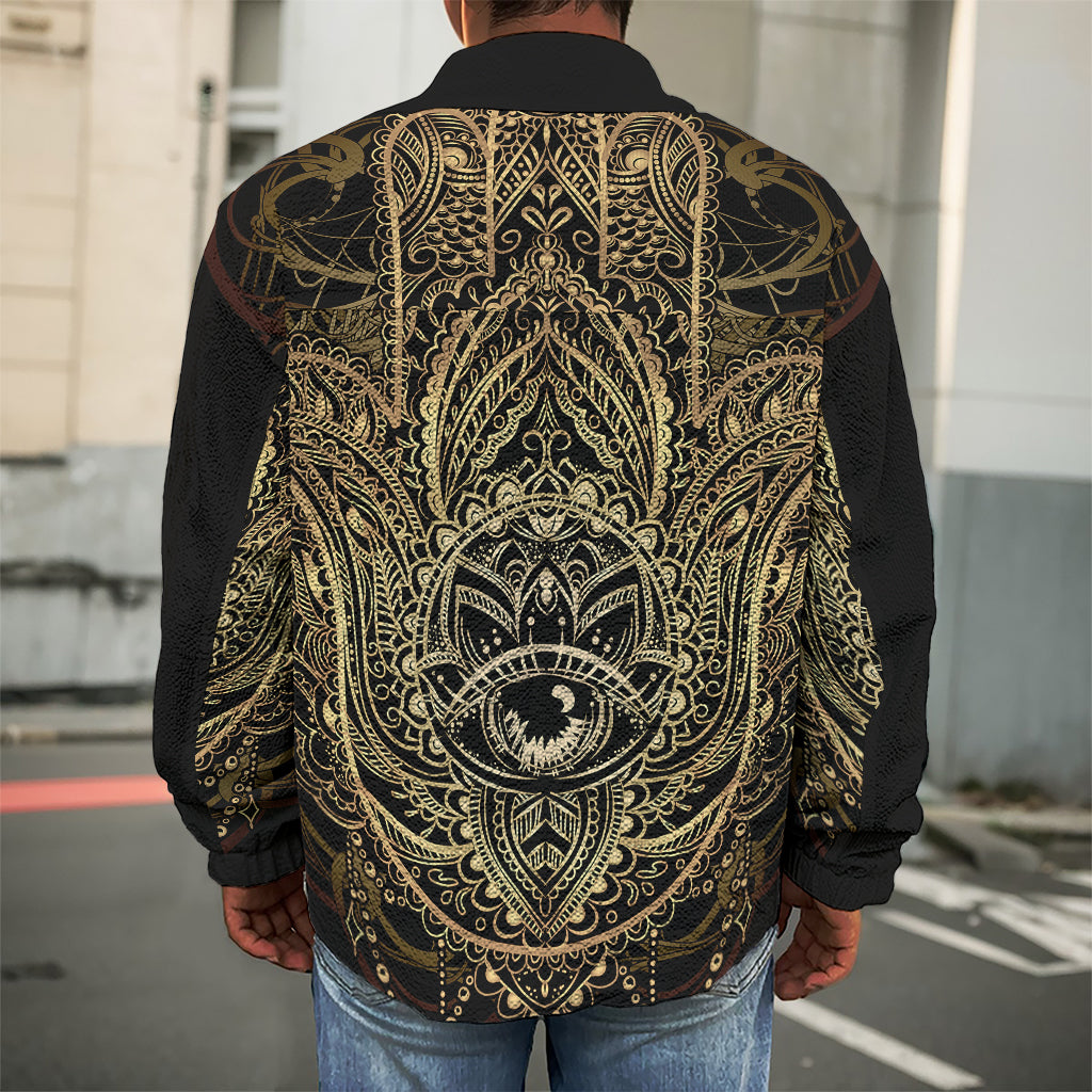 Spiritual Hamsa Hand Of Fatima Print Men's Shirt Jacket