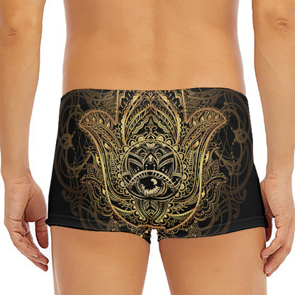 Spiritual Hamsa Hand Of Fatima Print Men's Short Boxer Briefs