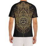 Spiritual Hamsa Hand Of Fatima Print Men's Short Sleeve Rash Guard