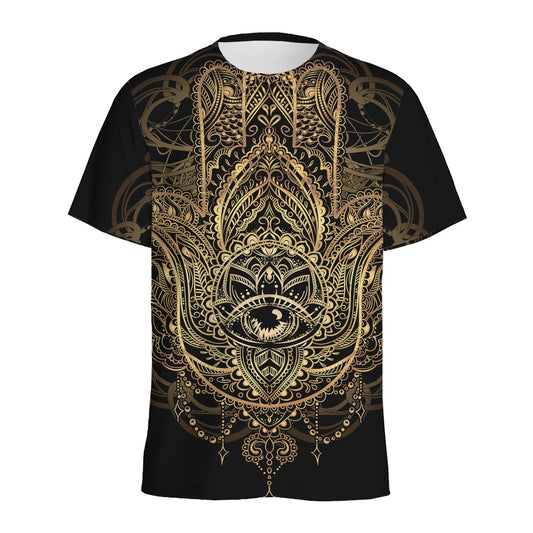 Spiritual Hamsa Hand Of Fatima Print Men's Sports T-Shirt