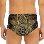 Spiritual Hamsa Hand Of Fatima Print Men's Triangle Swim Briefs