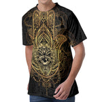 Spiritual Hamsa Hand Of Fatima Print Men's Velvet T-Shirt