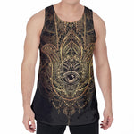 Spiritual Hamsa Hand Of Fatima Print Men's Velvet Tank Top