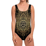 Spiritual Hamsa Hand Of Fatima Print One Piece Swimsuit