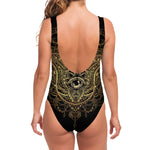 Spiritual Hamsa Hand Of Fatima Print One Piece Swimsuit