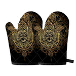 Spiritual Hamsa Hand Of Fatima Print Oven Mitts