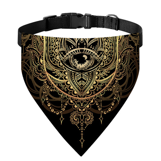 Spiritual Hamsa Hand Of Fatima Print Over The Collar Dog Bandana