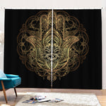 Spiritual Hamsa Hand Of Fatima Print Pencil Pleat Curtains