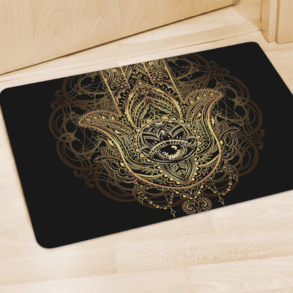 Spiritual Hamsa Hand Of Fatima Print Polyester Doormat