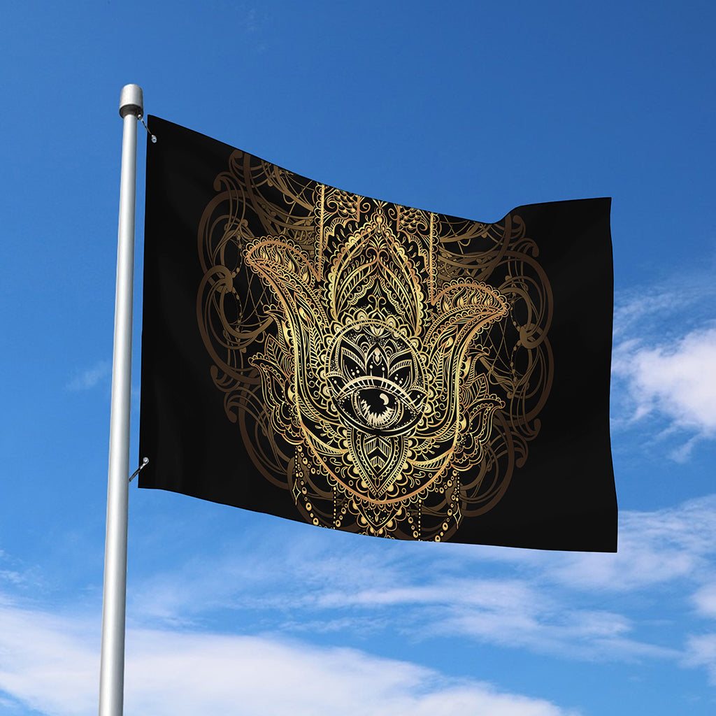 Spiritual Hamsa Hand Of Fatima Print Polyester Flag
