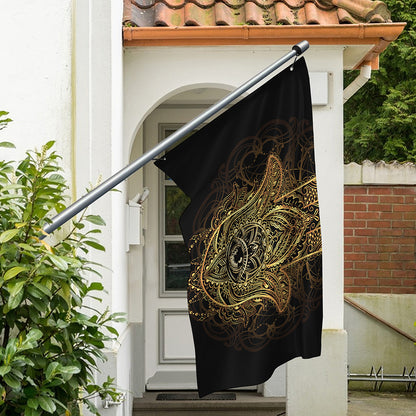Spiritual Hamsa Hand Of Fatima Print Polyester Flag