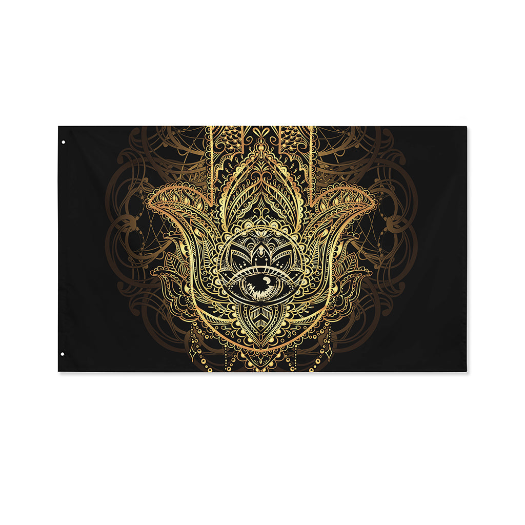 Spiritual Hamsa Hand Of Fatima Print Polyester Flag