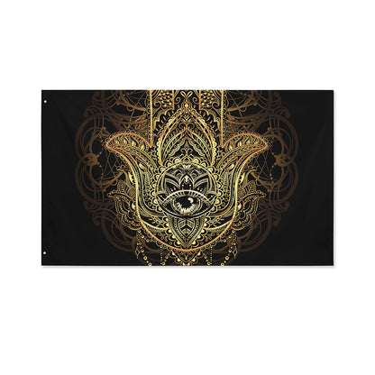 Spiritual Hamsa Hand Of Fatima Print Polyester Flag