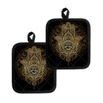 Spiritual Hamsa Hand Of Fatima Print Pot Holders