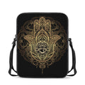 Spiritual Hamsa Hand Of Fatima Print Rectangular Crossbody Bag