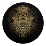 Spiritual Hamsa Hand Of Fatima Print Round Blanket