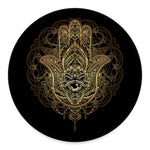 Spiritual Hamsa Hand Of Fatima Print Round Floor Mat