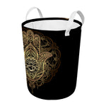 Spiritual Hamsa Hand Of Fatima Print Round Laundry Basket