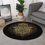 Spiritual Hamsa Hand Of Fatima Print Round Rug