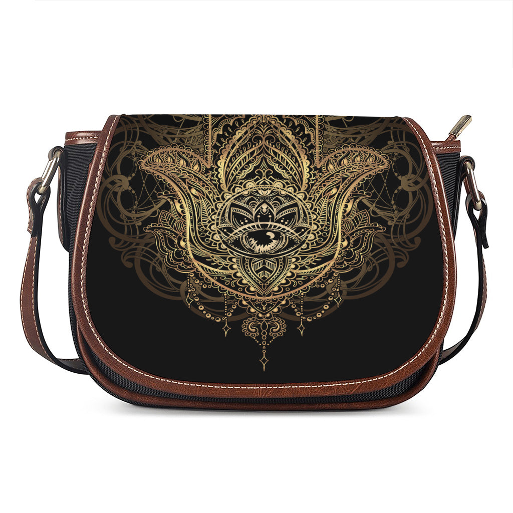 Spiritual Hamsa Hand Of Fatima Print Saddle Bag
