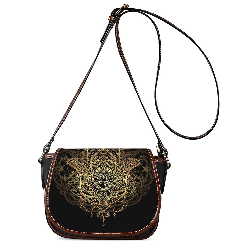 Spiritual Hamsa Hand Of Fatima Print Saddle Bag